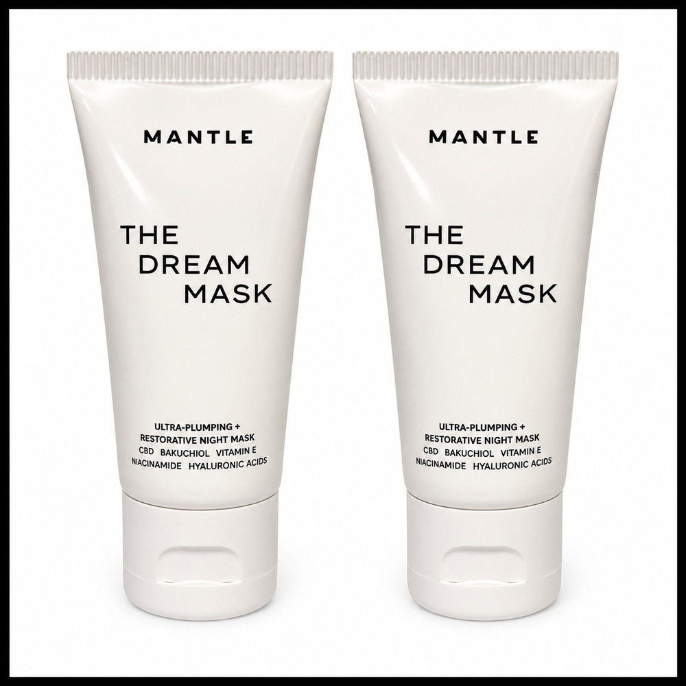 2 x MANTLE The Dream Mask Ultra-Plumping and Restorative 0.5 fl.oz. Travel Size